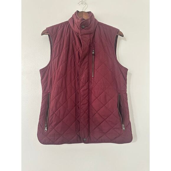 Banana Republic Quilted Puffer Vest Burgundy sz Small - Picture 1 of 5